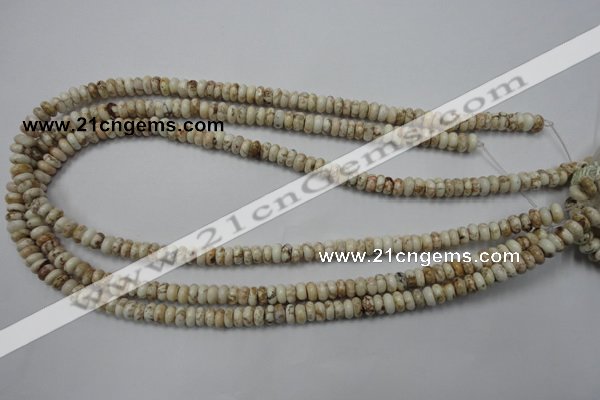 CWB320 15.5 inches 3*6mm rondelle natural howlite turquoise beads