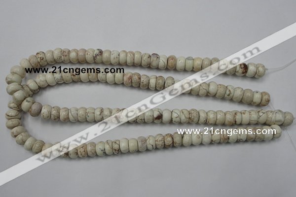 CWB322 15.5 inches 6*10mm rondelle howlite turquoise beads wholesale