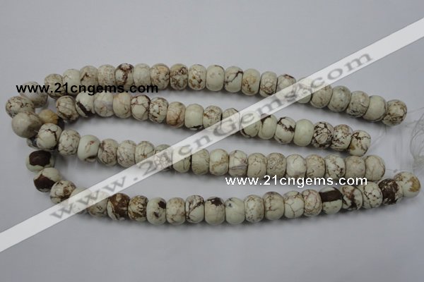 CWB323 15.5 inches 10*14mm rondelle howlite turquoise beads wholesale