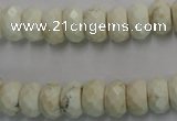 CWB327 15.5 inches 6*10mm faceted rondelle howlite turquoise beads