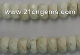 CWB327 15.5 inches 6*10mm faceted rondelle howlite turquoise beads