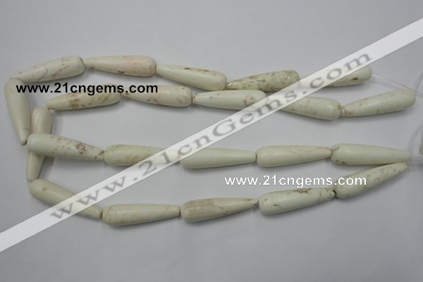 CWB332 15.5 inches 10*35mm teardrop howlite turquoise beads
