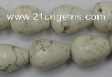 CWB333 15.5 inches 15*20mm teardrop howlite turquoise beads