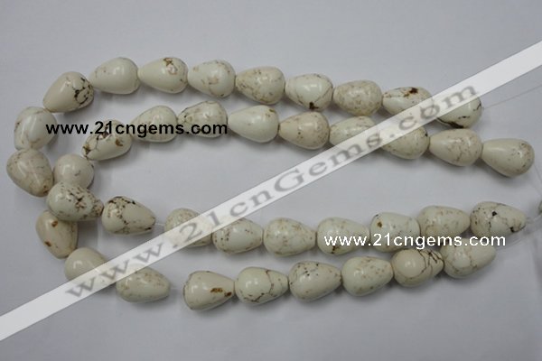 CWB333 15.5 inches 15*20mm teardrop howlite turquoise beads