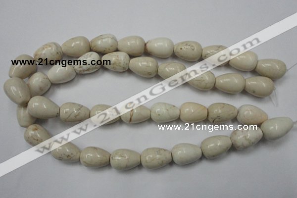 CWB334 15.5 inches 15*22mm teardrop howlite turquoise beads