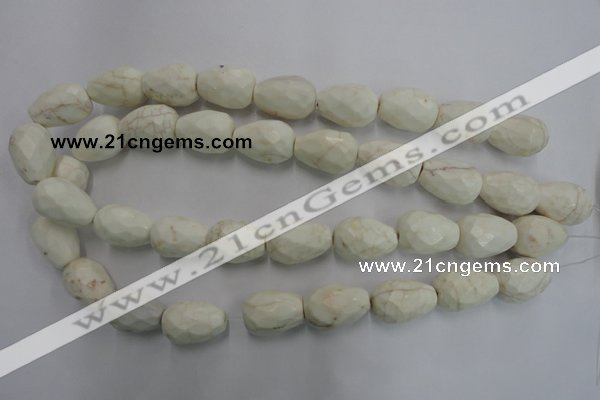 CWB338 15.5 inches 15*22mm faceted teardrop howlite turquoise beads