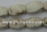 CWB340 15.5 inches 12*20mm twisted rice howlite turquoise beads