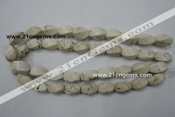 CWB340 15.5 inches 12*20mm twisted rice howlite turquoise beads