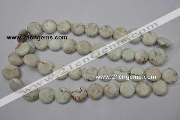 CWB345 15.5 inches 18mm flat round howlite turquoise beads