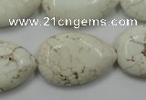 CWB367 15.5 inches 20*30mm flat teardrop howlite turquoise beads