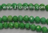 CWB390 15.5 inches 4mm faceted round howlite turquoise beads