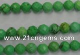 CWB391 15.5 inches 6mm faceted round howlite turquoise beads