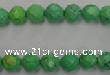 CWB392 15.5 inches 8mm faceted round howlite turquoise beads