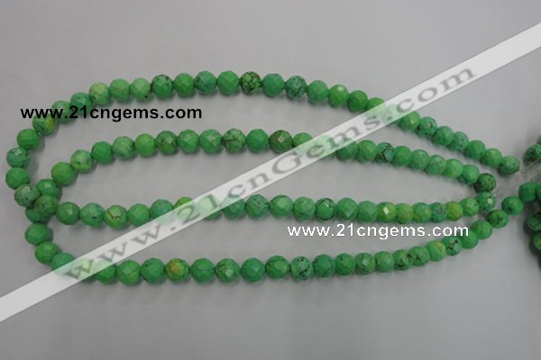 CWB392 15.5 inches 8mm faceted round howlite turquoise beads