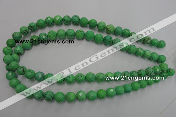 CWB393 15.5 inches 10mm faceted round howlite turquoise beads