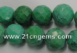 CWB405 15.5 inches 14mm faceted round howlite turquoise beads