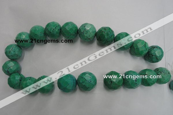 CWB408 15.5 inches 20mm faceted round howlite turquoise beads