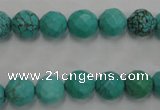 CWB412 15.5 inches 8mm faceted round howlite turquoise beads