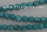 CWB421 15.5 inches 6mm faceted round howlite turquoise beads