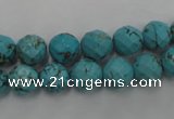 CWB422 15.5 inches 8mm faceted round howlite turquoise beads