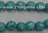 CWB423 15.5 inches 10mm faceted round howlite turquoise beads