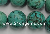 CWB428 15.5 inches 18mm faceted round howlite turquoise beads