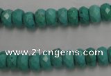 CWB442 15.5 inches 5*8mm faceted rondelle howlite turquoise beads