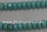 CWB443 15.5 inches 5*8mm faceted rondelle howlite turquoise beads