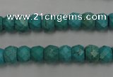 CWB444 15.5 inches 6*8mm faceted rondelle howlite turquoise beads