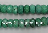 CWB445 15.5 inches 6*10mm faceted rondelle howlite turquoise beads