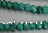 CWB446 15.5 inches 7*10mm faceted rondelle howlite turquoise beads