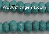 CWB447 15.5 inches 8*12mm faceted rondelle howlite turquoise beads