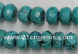 CWB448 15.5 inches 8*12mm faceted rondelle howlite turquoise beads