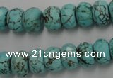 CWB449 15.5 inches 8*12mm faceted rondelle howlite turquoise beads