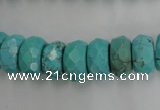 CWB451 15.5 inches 7*14mm faceted rondelle howlite turquoise beads