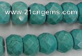 CWB453 15.5 inches 10*14mm faceted rondelle howlite turquoise beads