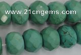 CWB456 15.5 inches 12*16mm faceted rondelle howlite turquoise beads