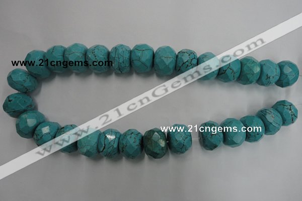 CWB460 15.5 inches 13*18mm faceted rondelle howlite turquoise beads