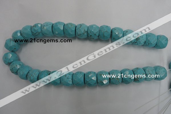 CWB461 15.5 inches 14*20mm faceted rondelle howlite turquoise beads