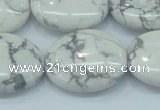 CWB53 15.5 inches 20*25mm oval natural white howlite gemstone beads