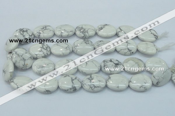 CWB53 15.5 inches 20*25mm oval natural white howlite gemstone beads