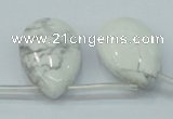 CWB54 20*30mm top-drilled teardrop natural white howlite gemstone beads