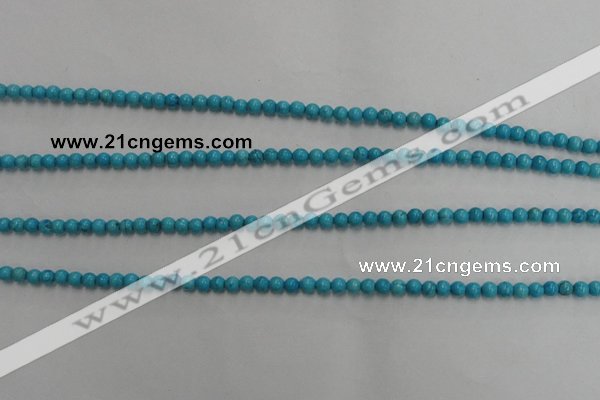 CWB552 15.5 inches 4mm round howlite turquoise beads wholesale