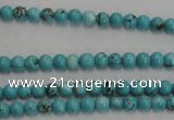 CWB553 15.5 inches 4mm round howlite turquoise beads wholesale