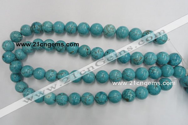 CWB559 15.5 inches 14mm round howlite turquoise beads wholesale