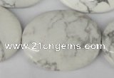 CWB60 15.5 inches 30*40mm oval natural white howlite beads wholesale