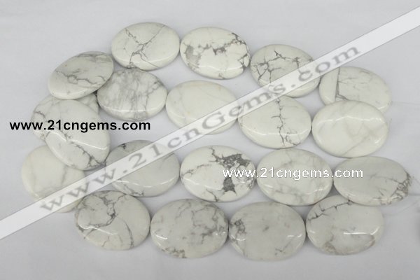 CWB60 15.5 inches 30*40mm oval natural white howlite beads wholesale