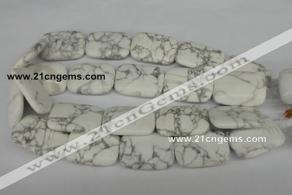 CWB61 15.5 inches 25*35mm rectangle natural white howlite beads