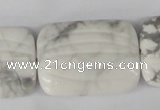 CWB63 15.5 inches 25*35mm carved rectangle natural white howlite beads