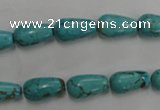 CWB675 15.5 inches 8*14mm teardrop howlite turquoise beads wholesale